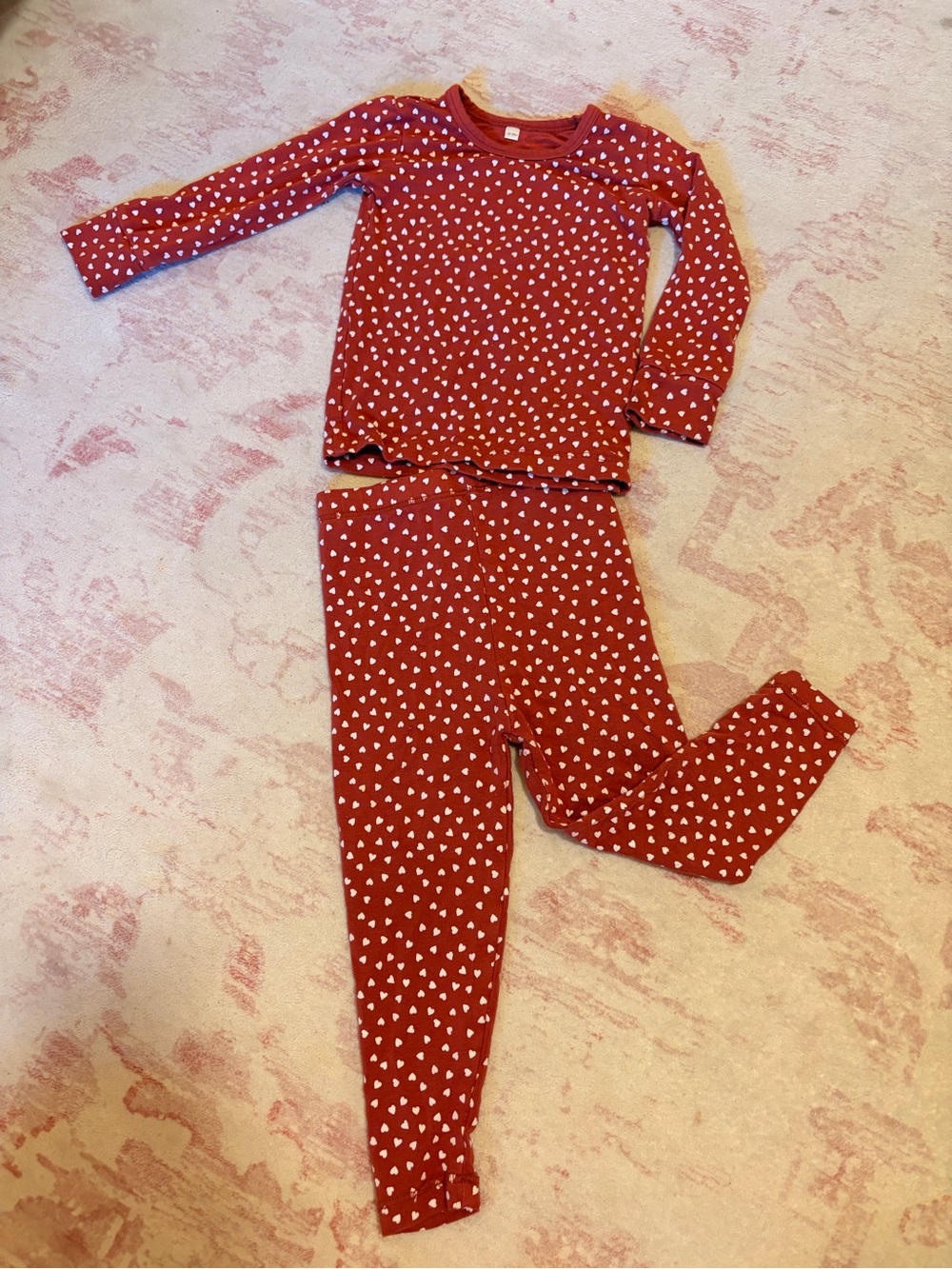 Quincy Mae Kids Red Heart Print Bamboo Pajama Set